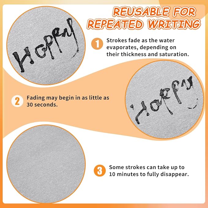 ForraFun 5 Pcs Water Drawing Writing Canvas Set Reusable Water Art Painting Board Portable Drawing Writing Cloth with 3 Brushes and 1 Storage Case for Artist Meditation Calligraphy Practice