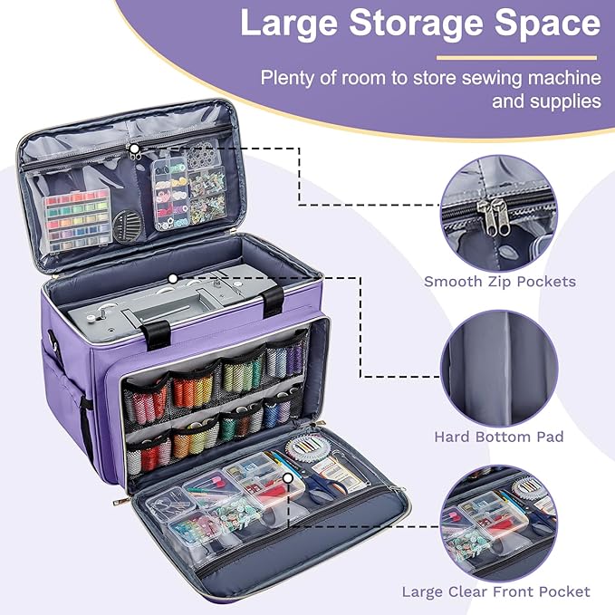 Anitor Sewing Machine Carrying Case with Removable Bottom Padding