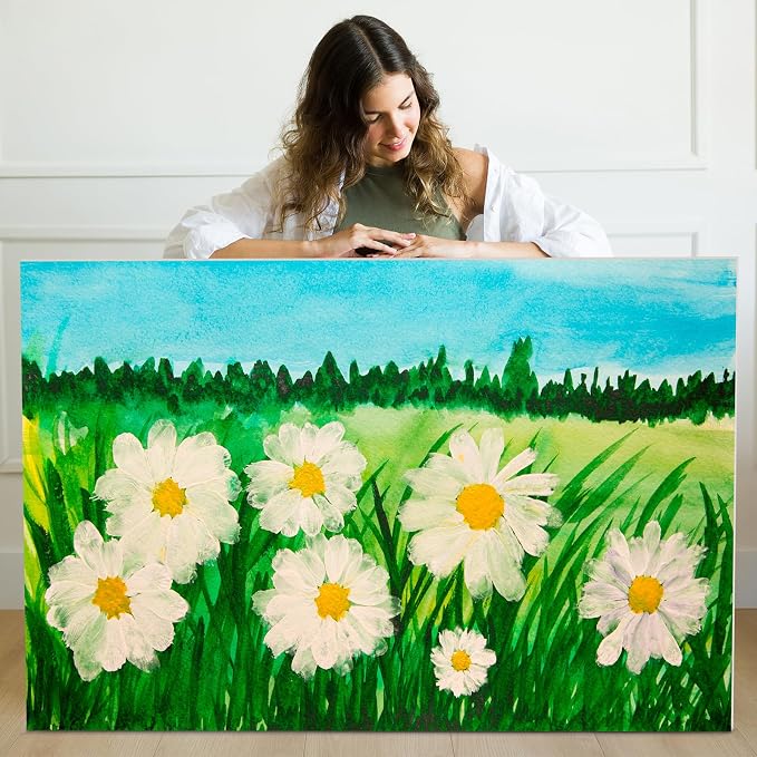Aodaer 4 Pack Wood Panels 24 x 36 Inch Wooden Panels Canvas Unfinished Craft Wood Boards Panels for Art Crafts Acrylic and Oil Painting Pouring DIY Projects