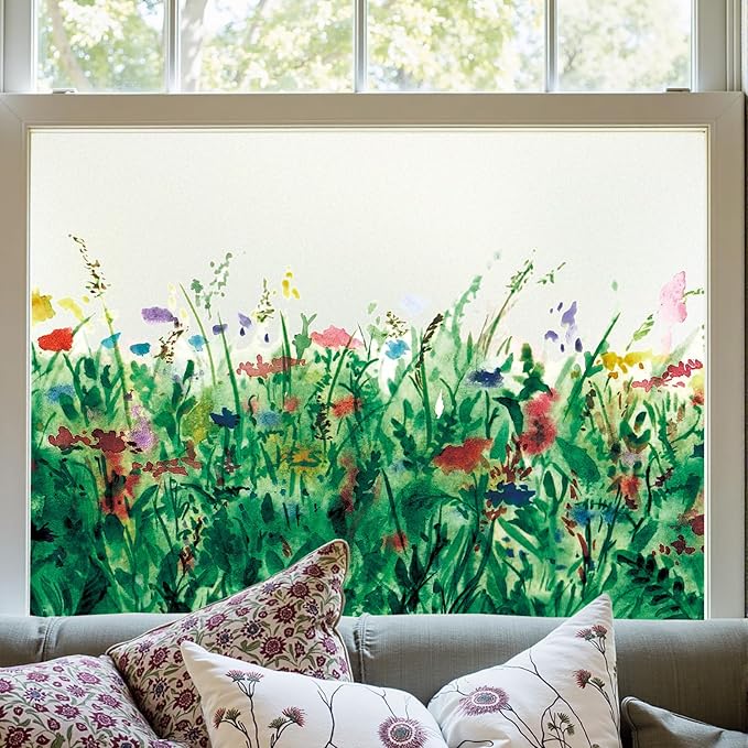 ADD.HERES Stained Glass Window Film, Window Film Decorative, 17.5 x 78.7 in