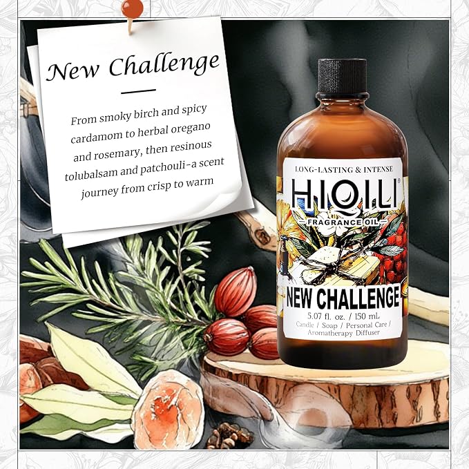 HIQILI New Challenge Fragrance Oil for Diffuser, Inspired by L.Coste Cha-llenge R-Fresh, Candle & Soap Making, Hotel Collection, Long-Lasting Scent - 5.07 Fl Oz (Pack of 1)