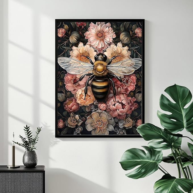 Bee Paint by Numbers Kit for Adults, 16x20 inch | DIY Painting Kits Crafts for Adults, Relieve Stress, Gift, Home Wall Decor