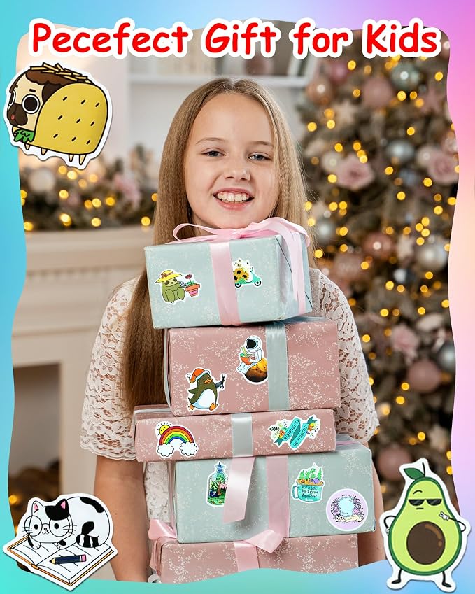 EOAOD 600 Cute Aesthetic Water Bottle Stickers for Kids, Classroom Rewards | No-Repeat Designs Made From Durable Waterproof Vinyl, Perfect for Crafts, Journals, Party Favors, Gifts and Creative Projects