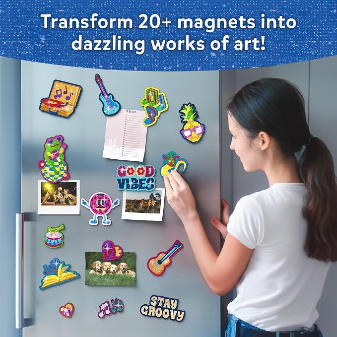 Skillmatics Foil Fun Good Vibes, Foil Art & Craft Activity, Gift for Tweens | 20+ DIY Foil Art Magnets, 60+ Foam Stickers, Party Favor & Activity for Kids, Teens, Adults, Gift for Ages 7–13, Travel Toy