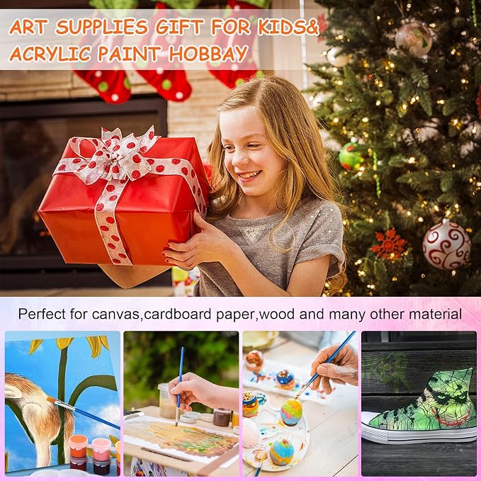 5 Pack Mini Acrylic Paint Set,12 Colors Acrylic Paints Strips for Adults Craft Paint,70 PCS Painting Kit Container Strips Storage, Perfect for Home Birthday Party Favors……