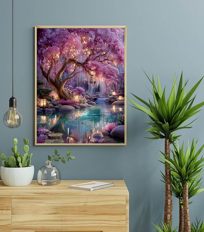 Glowing Forest Painting by Numbers Kit for Adults Beginner,15.7X19.7in | Paint by Numbers Easy,Adult Paint by Number Kits on Canvas,Acrylic Oil Number Painting for Home Wall Decor