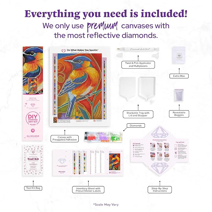 DIAMOND ART CLUB Bird of Joy Diamond Art Kits for Adults