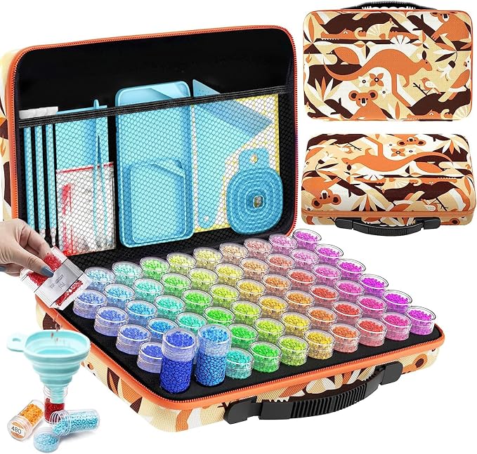 ARTDOT 60 Slots Storage Container for Diamond Art Kits for Adults,Portable Bead Storage Boxes for Diamond Painting Accessories and Tools