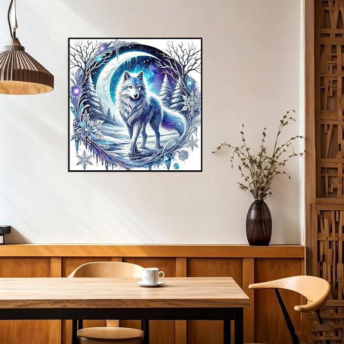 Benjenes Snow Wolf Diamond Art Kits for Adults Diamond Painting Kits