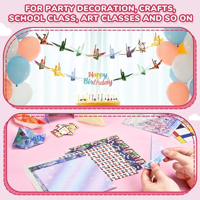 JoyCat Modern Art Patterned Origami Paper, 50 Double-Sided Sheets, 6x6 Inch | Double-sided abstract art patterns bring bold color and contemporary style to origami, collage, cards and paper crafts.