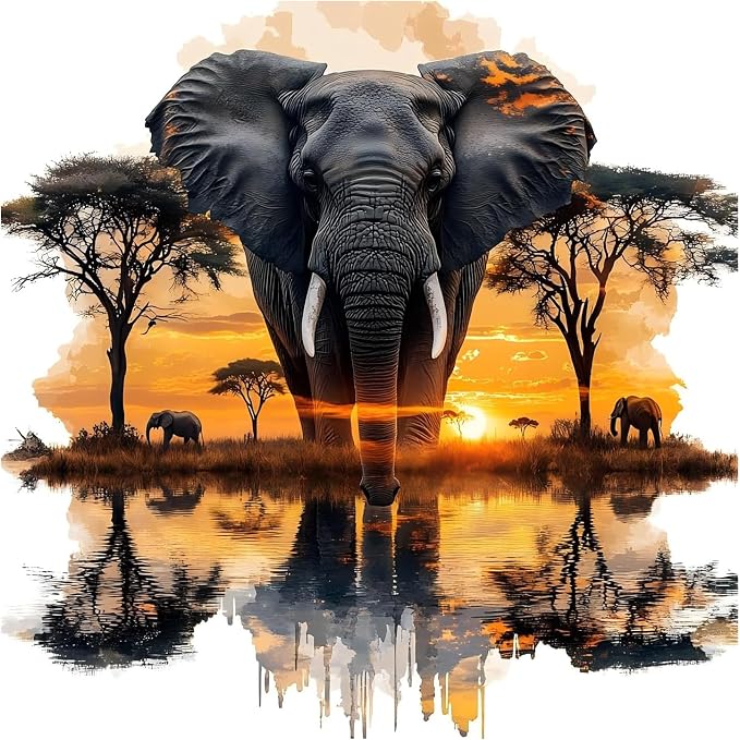 CRZMODE Elephant Paint by Numbers Kit for Adults, Elephant Paint by Numbers for Adults, Acrylic Painting Crafts for Home Decor Gift (16x20inch)