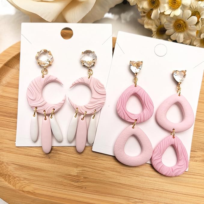 Polymer Clay Texture Roller Work with Polymer Clay Cutters for DIY Earrings Jewelry Making Craft Supplies(Linear Water Ripple Pattern)