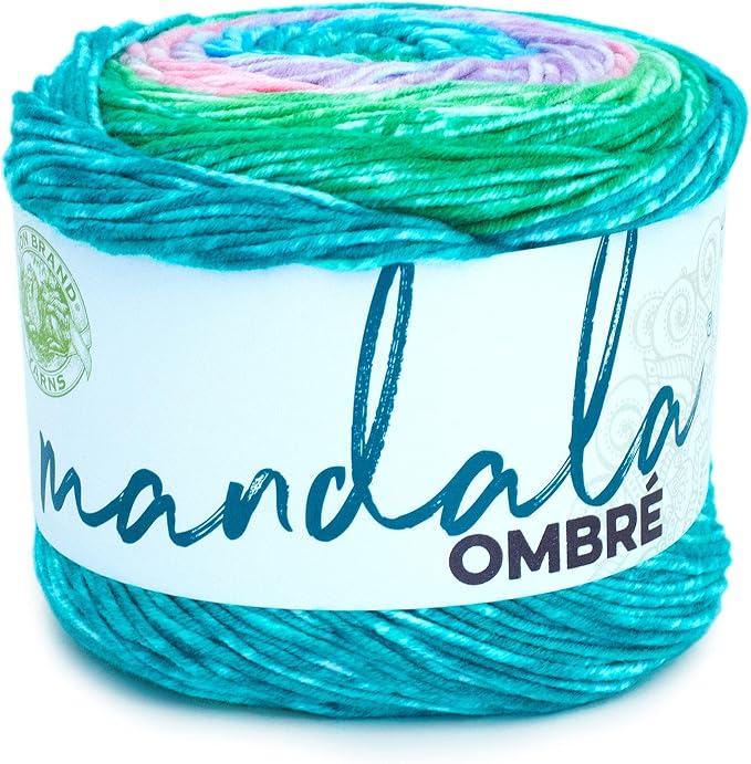 Lion Brand Yarn, Mandala Ombré Yarn, Balance, Rainbow Multicolor, 1 Pack | Variegated Yarn for Crochet, Knit, Crafts, Soft, Acrylic Fiber for Blankets, Worsted Weight Sweaters, Colorful Shawls