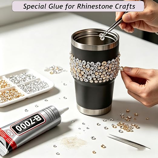 B7000 Jewelry Glue for Making, FITTDYHE 1PCS 50ML/1.69 fl oz Clear Adhesive for Rhinestone, Fabric, Multipurpose Super B-7000 for Phone Repair, Nail Art, Wood, Glass, Charms