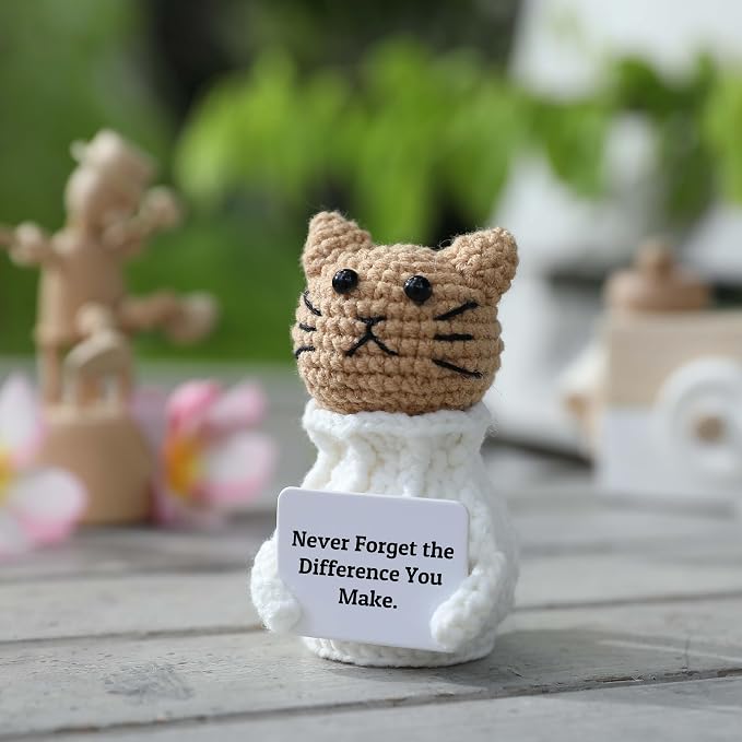 Positive Crochet Animals Cat – “Never Forget the Difference You Make”