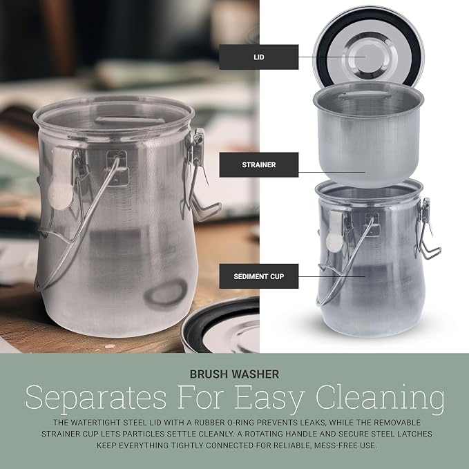U.S. Art Supply Large Stainless Steel Leak-Proof Deluxe Paint Brush Washer