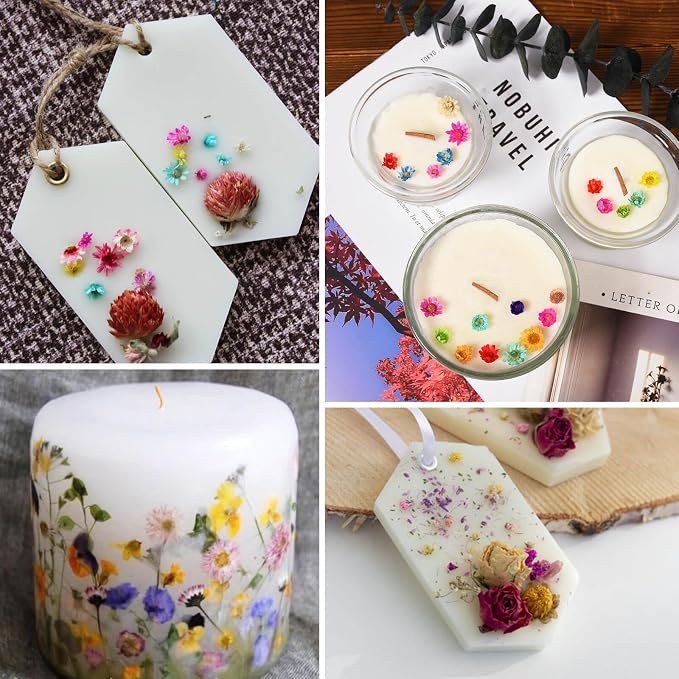 300 PCS Small Dried Flowers for Crafts - Mini Dried Flowers for Resin, Tiny Natural Real Dried Pressed Flowers Bulk for DIY Jewelry Earrings Epoxy Molds, Candles Soap Making