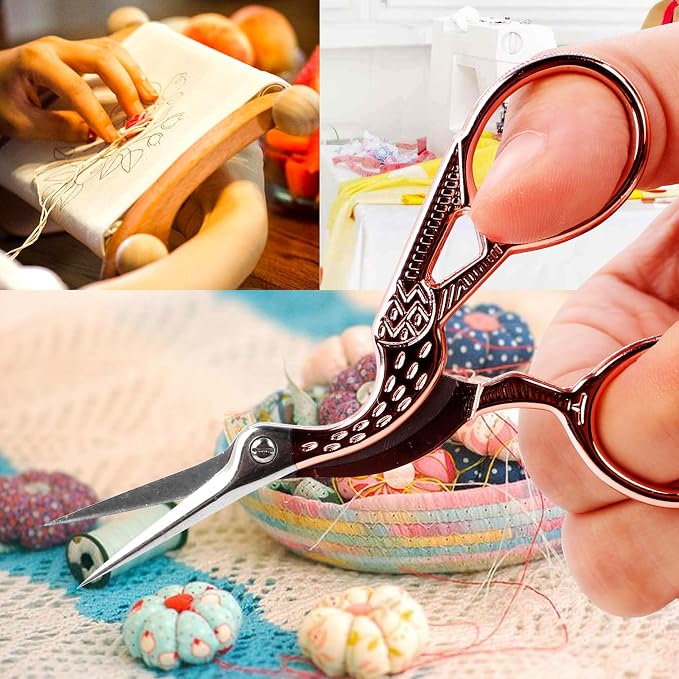 BIHRTC 3.6 Inch Embroidery Scissors Small Precision Embroidery Scissors | Stainless Steel Crafting Shears for Needlework Threading Sewing Handcraft Crochet Artwork DIY Tools