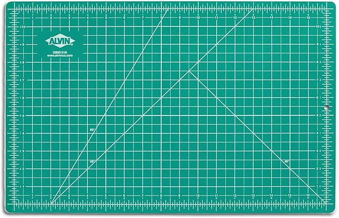 ALVIN GBM Self-Healing Cutting Mat 12 x 18 inch | Double-Sided Green/Black | 5-Layer Gridded Surface for Arts, Crafts and Sewing - Model GBM1218
