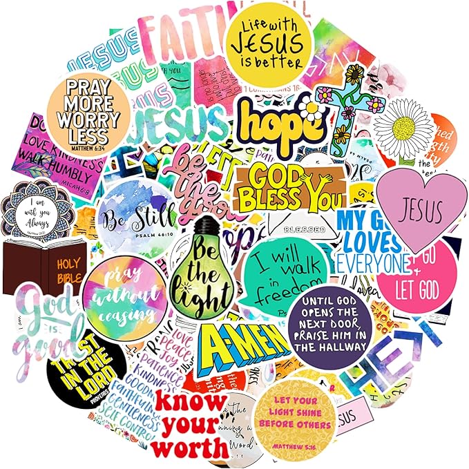 220Pcs Inspirational Christian Bible Verse Jesus Stickers, Christian Gifts