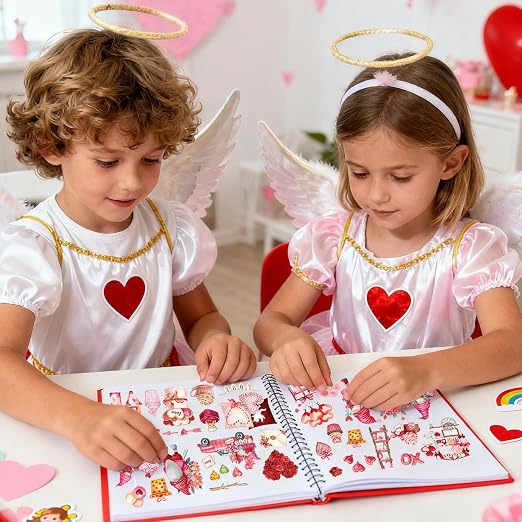 JarThenaAMCS 39.2Ft Valentine's Day PET Washi Tape 4 Rolls Pink Red Love Heart Gnome Transparent Adhesive Masking Tape for Cut & Use as Wedding Stickers Scrapbook Journal DIY Crafts Wrapping