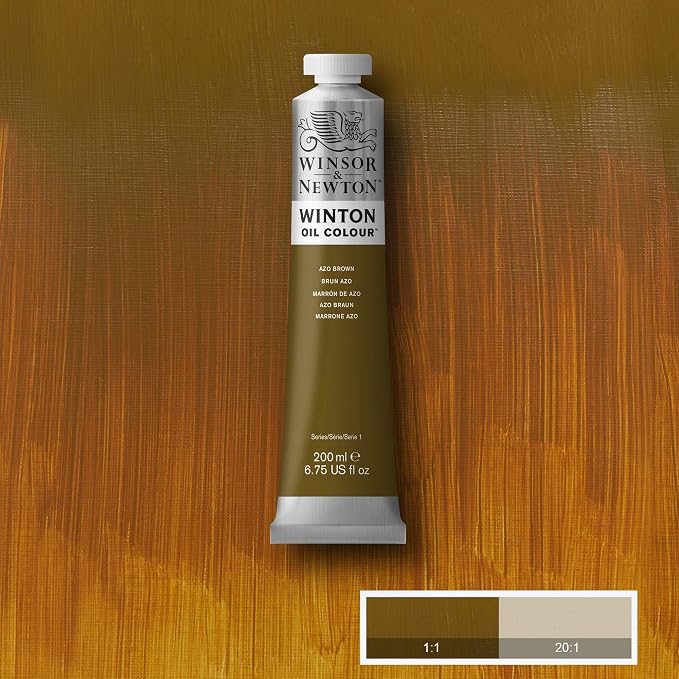 Winsor & Newton Winton Oil Color, 200ml, AZO Brown | Artist pigments, Durable, Lightfast, Permanent, Uniform Consistency, Great Pigment Load