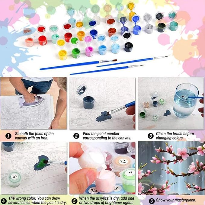 Arttoplus Waterfall Paint by Numbers Kit for Adults Beginner 16x20 inch | Landscape Adult Paint by Number Kits on Canvas, Diy Oil Acrylic Painting by Number for Gift Home Wall Decor (Without Frame)