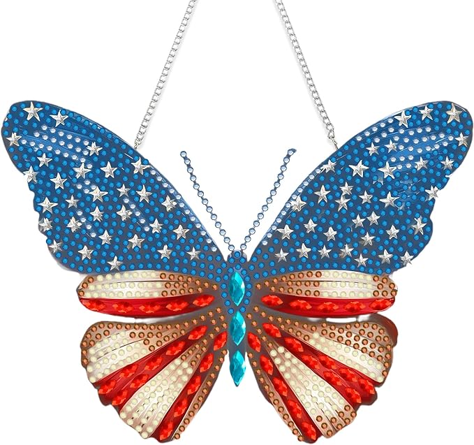 SKRYUIE Butterfly Hanging Pearl Diamond Art Kits for Adults Suncatcher A5