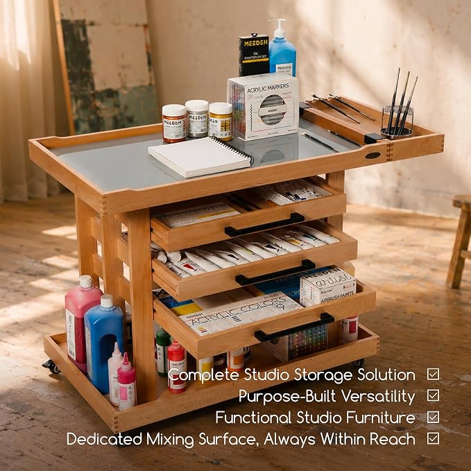 MEEDEN Extra Large Art Supplies Storage Cart: 5-Tier Utility Rolling Cart