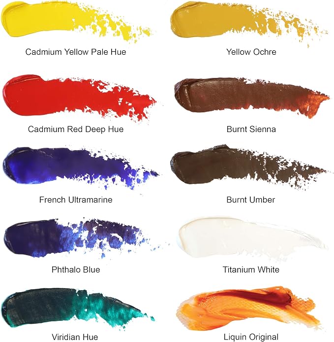 Winsor & Newton Winton Oil Color Paint, Studio Set, 10 x 37ml Tubes, Blue,Red,White, 12 Piece Set