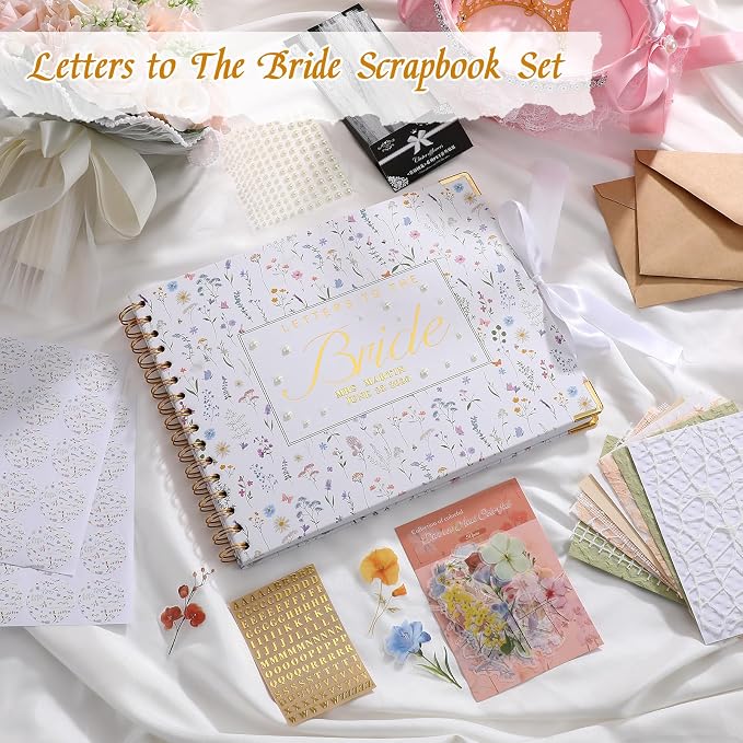 Letters to Bride Scrapbook,10.5 X 8.25 Inch,Wildflower,Colorful