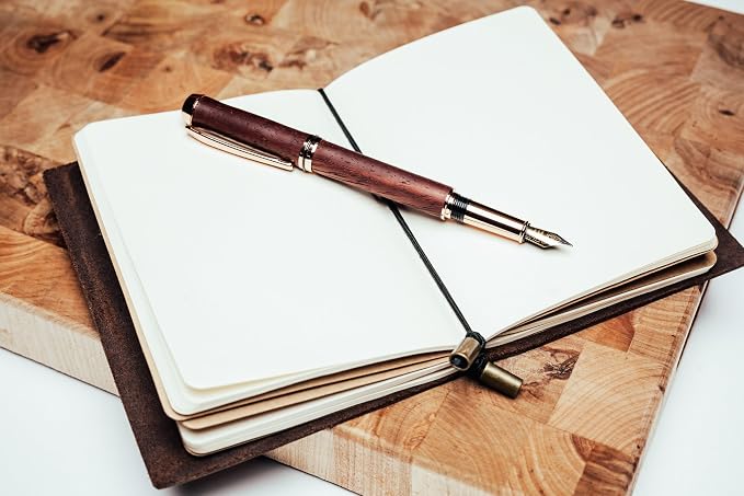 WANDERINGS Pocket Travelers Notebook – Refillable Genuine Leather Passport Size Journal – 4" x 5.25" (10 x 13.5cm) – Handcrafted – 80 GSM Blank Inserts – Small Travel Journal
