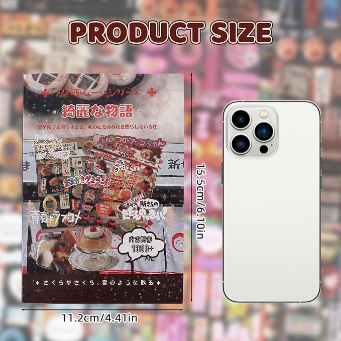 Tmtains 45 Sheets Japanese Manga Style Sticker Book 1300Pcs Heisei Retro Romantic Memory Series Manga Books Style Korean Sticker Aesthetic Japanese Stickers Book for Adults Valentine Gift (Nice Story)