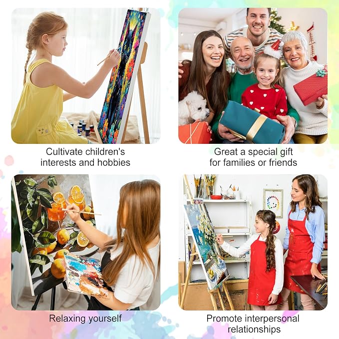 Paint by Numbers Kit for Adults, Sun and Moon Number Painting, 16 x 20 Inch | DIY Adult Paint by Number Kit on Canvas for Beginners, without Frame, Fantasy Wall Decor, Stress Relief Craft Gift