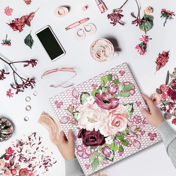 28 Sheets Scrapbook Paper, Floral Scrapbooking Specialty Papers 160gsm Cardmaking Craft Paper Pack Decorative Paper for Card Making (12"X12" Inch, Masrala)