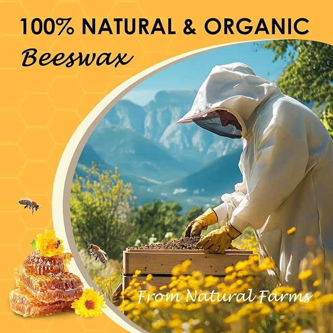 VIPwax Yellow Beeswax Pellets 10LB(4530g), Natural Organic Beeswax | Natural, Organic, Candle Making, Premium Beeswax, Body, Skin Care DIY, Lip Balm and Soap Making Supplies