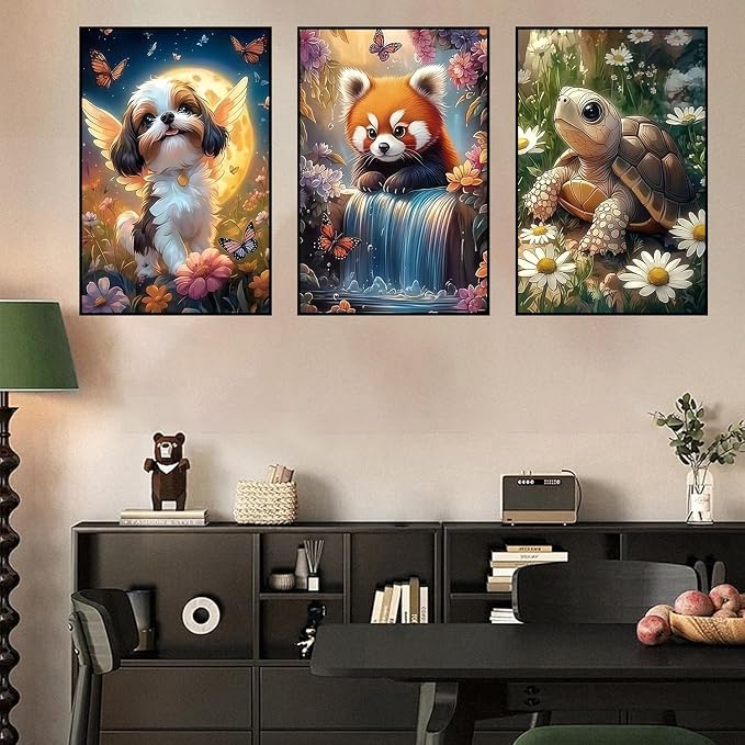 6 Pack Diamond Art Kits for Adults, Animals Diamond Painting Kits 8x12 inch