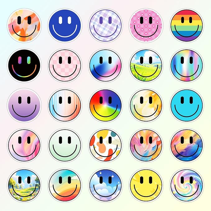 100PCS Smile Face Stickers, Waterproof PVC Stickers
