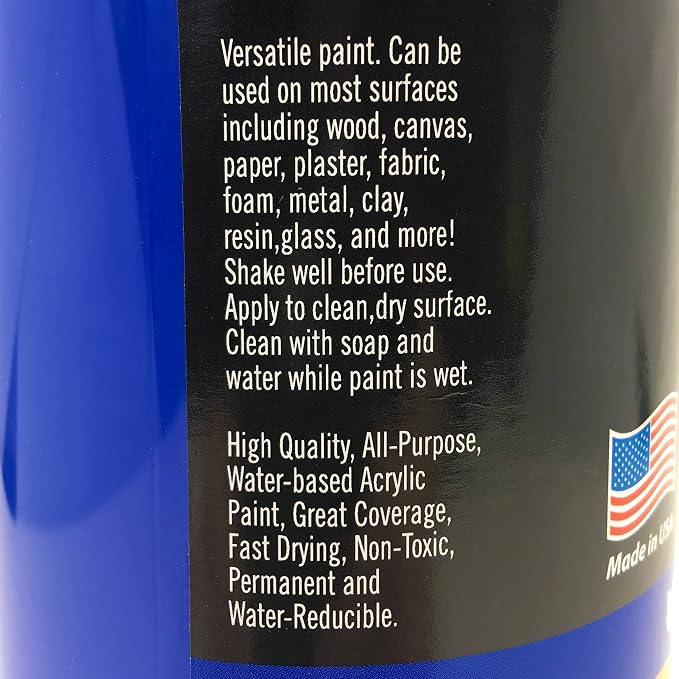 RoseArt Acrylic Paint Ultramarine Blue 32oz Bottle, Acrylic Paint for School Projects, Arts & Crafts, Drawing & Painting
