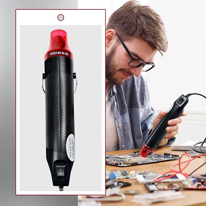 Heat Gun For Crafting, Mini Hot Air Gun For DIY Crafts,Heating Gun,Portable Heat-Gun Tool For Embossing Shrink Wrapping Drying Paint (Black)