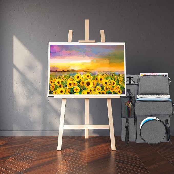 Boyistar Art Portfolio Carry Bag 20" x 26", Canvas Art Portfolio Backpack Traveling Outdoor Drawing Portfolio Case Large Capacity Artist Carrying Bag/Tote Bag for Drawing Board, Screen, Accessories