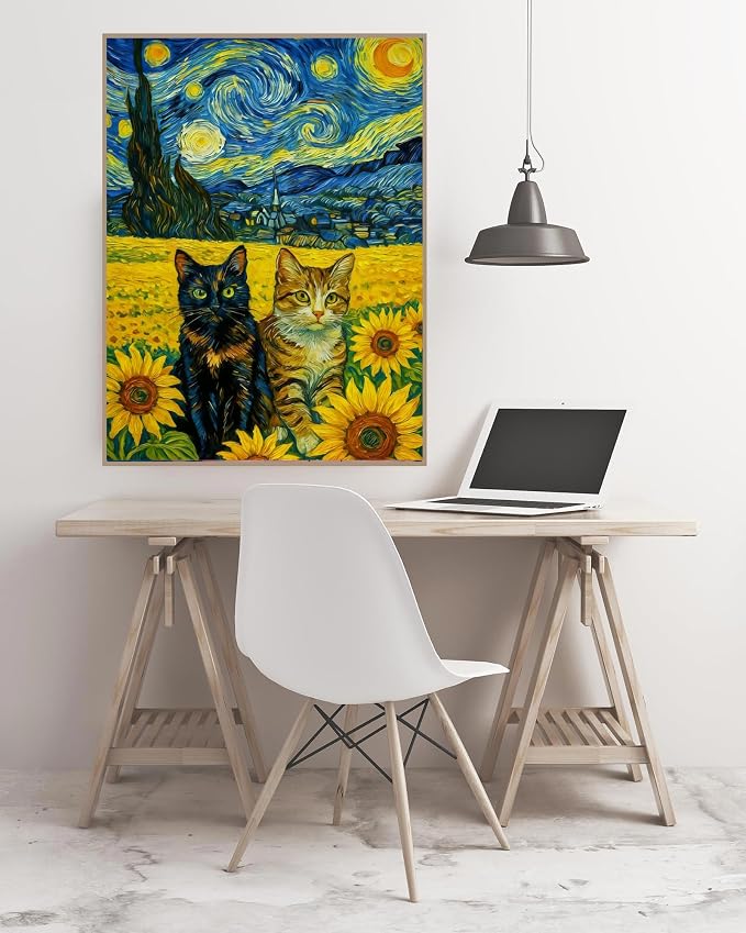 askkqtx Cat Diamond Art Kits for Adults 12x16 Inch