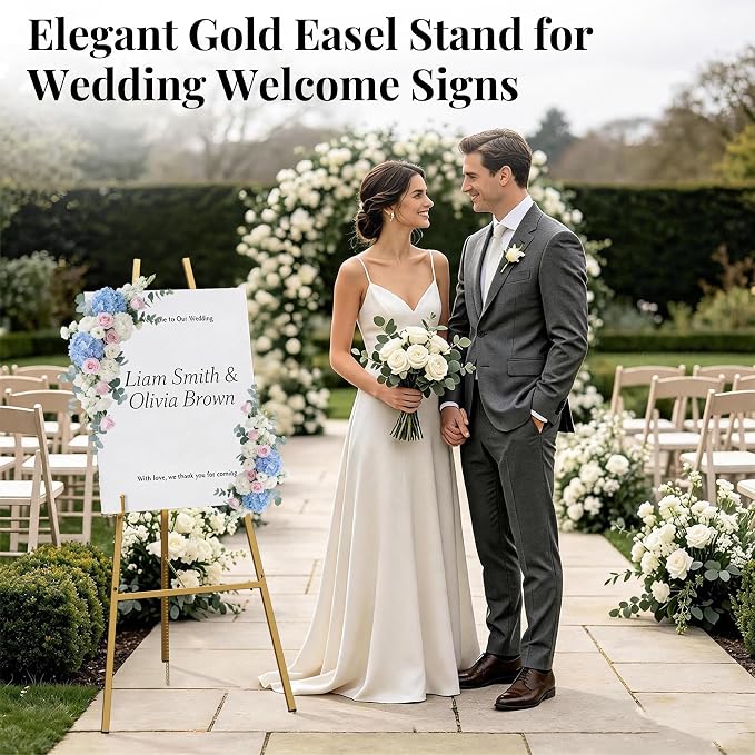 Ndsox Gold Easel Stand for Sign, 4-Tier Adjustable Easel Display Stand