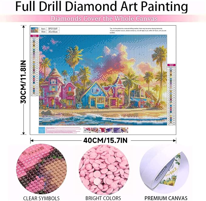 Romantic Beach Diamond Painting Kits for Adults - Diamond Art Kit for Adult