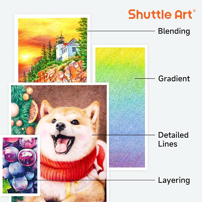 Shuttle Art 260 Coloring Pencils for Adults, Soft Core Color Pencils for Artists Kids Adults Sketching and Drawing
