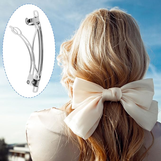 50pcs Metal Alligator Hair Clips, Small Crocodile Hair Clips, Alligator Barrettes Accessories for Women DIY Crafts, Arts - Silver, 6 cm
