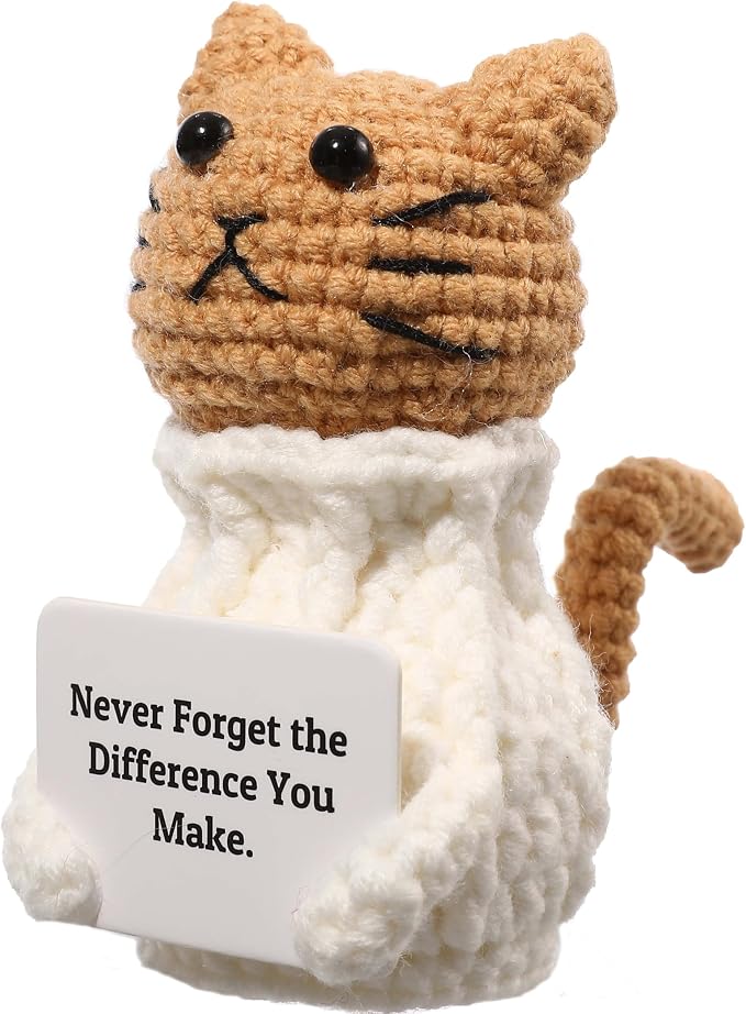 Positive Crochet Animals Cat – “Never Forget the Difference You Make”