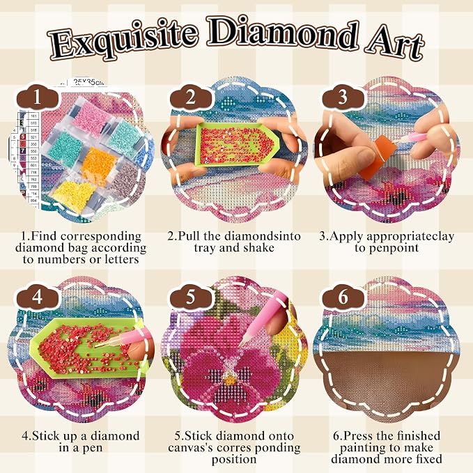 5D Diamond Painting Kit for Adults, Book FlowerDiamond Art Kits 12x16In | Full Round Drill Bookshelf Gem Painting Paint by Diamonds Relaxing DIY Craft for Home Wall Decor