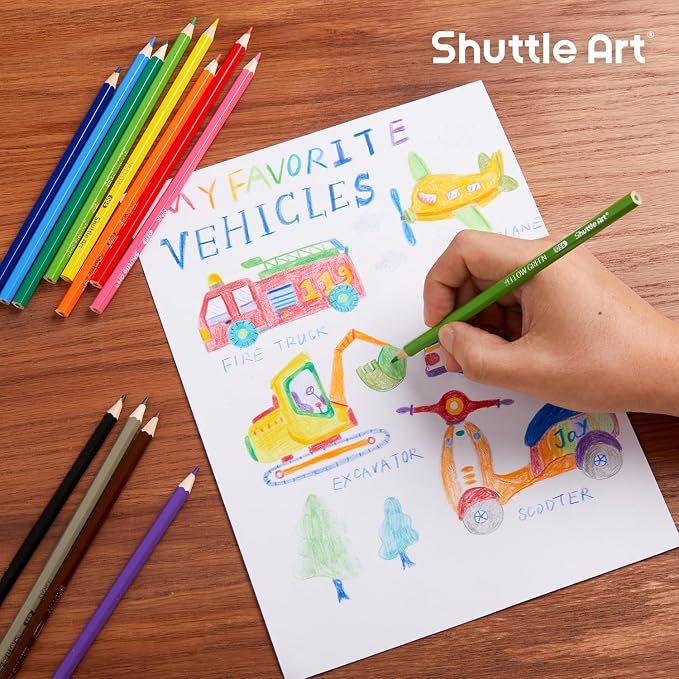 Shuttle Art 144 PCS Colored Pencils Bulk, 12 Assorted Colors, Pack of 12, Break-Resistant, Pre-sharpened Colored Pencils for Kids, Bulk Pack School Supplies for Teachers & Students