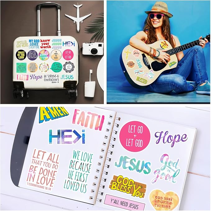 220Pcs Inspirational Christian Bible Verse Jesus Stickers, Christian Gifts